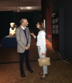 Karin Linxweiler & Scuba Archeologist Franck Goddio. Osiris Expo Museum Rietberg ZH