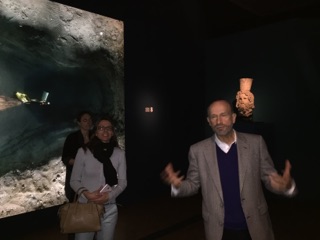 Karin Linxweiler & Scuba Archeologist Franck Goddio. Osiris Expo Museum Rietberg ZH