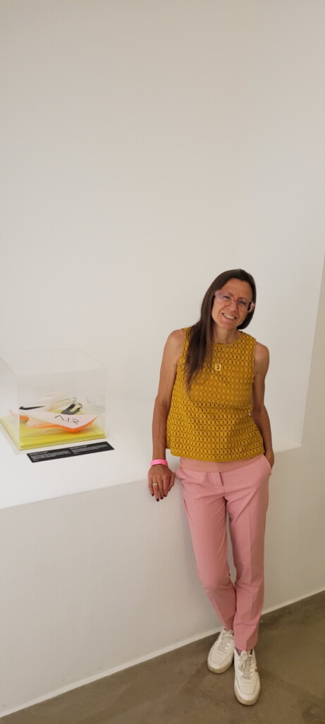 Karin Linxweiler, architect of unique strategic grand design and consumer experience, invited at the world’s first Nike Museum exhibition with Nike's first ever AI-generated shoe, at the Vitra Design Museum, Weil/Basel. This image highlights her strategic grand design thinking, and consumer experience architecture. Leading the future of innovation of product, brand, and design architecture - AI-driven or not - comes from constantly being involved with and surrounded with what’s coming on the edge — discovering, questioning, reflecting, innovating